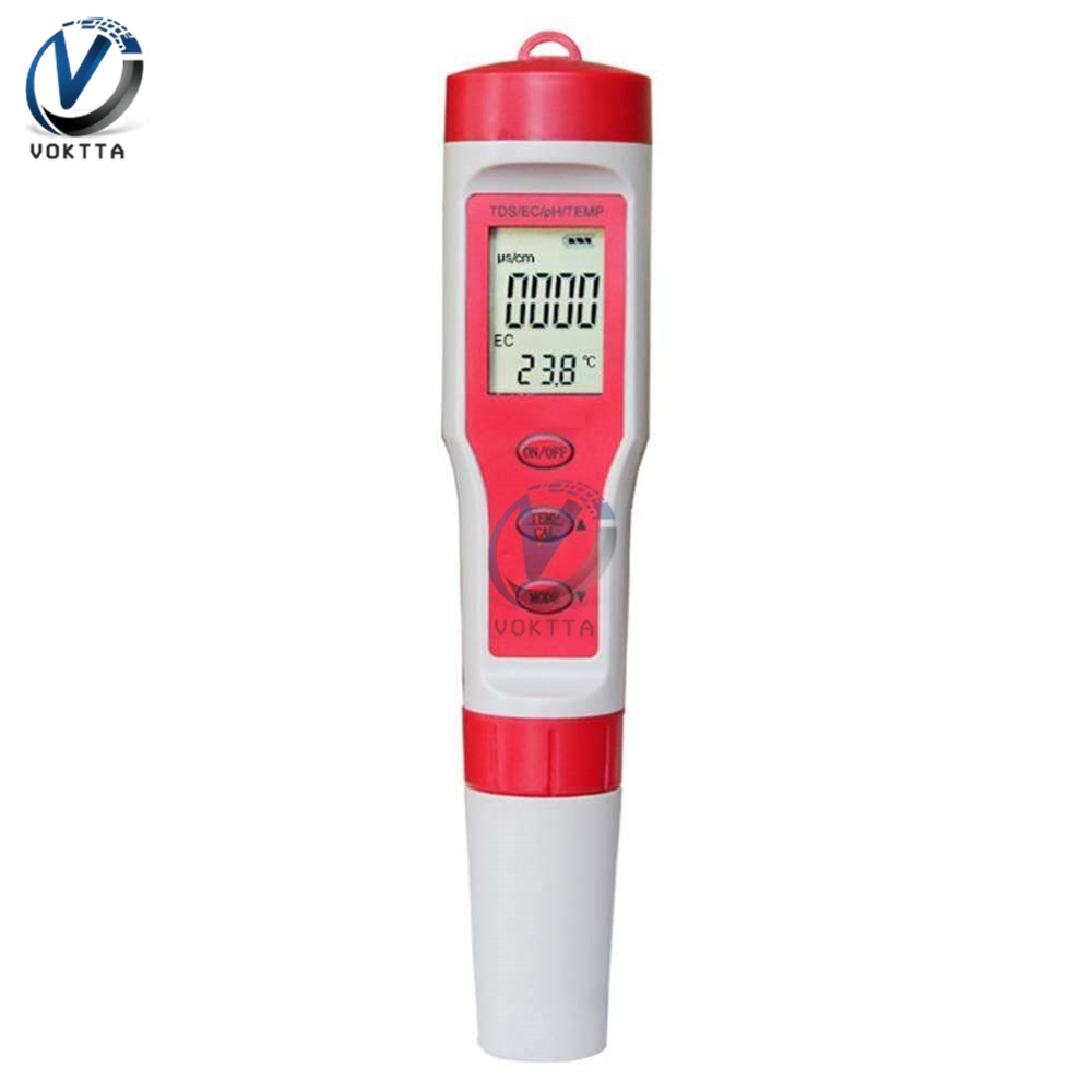 PH/EC/TDS/TEMP Water Tester 4 in 1 / 3 in 1 Water Monitor Tester for Pools Drinking Water Aquariums