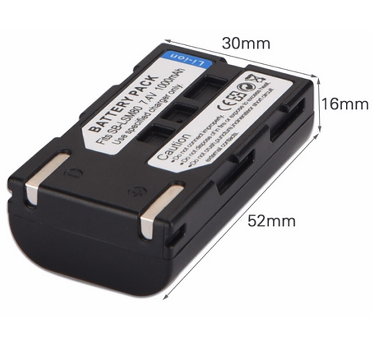 Paquete de baterías para Samsung VP-DC161i, VP-DC163i, VP-DC171i, VP-DC171Bi, VP-DC173i, VP-DC563i, VP-D653i, videocámara de VP-D655i: 1x SB-LSM80 Battery