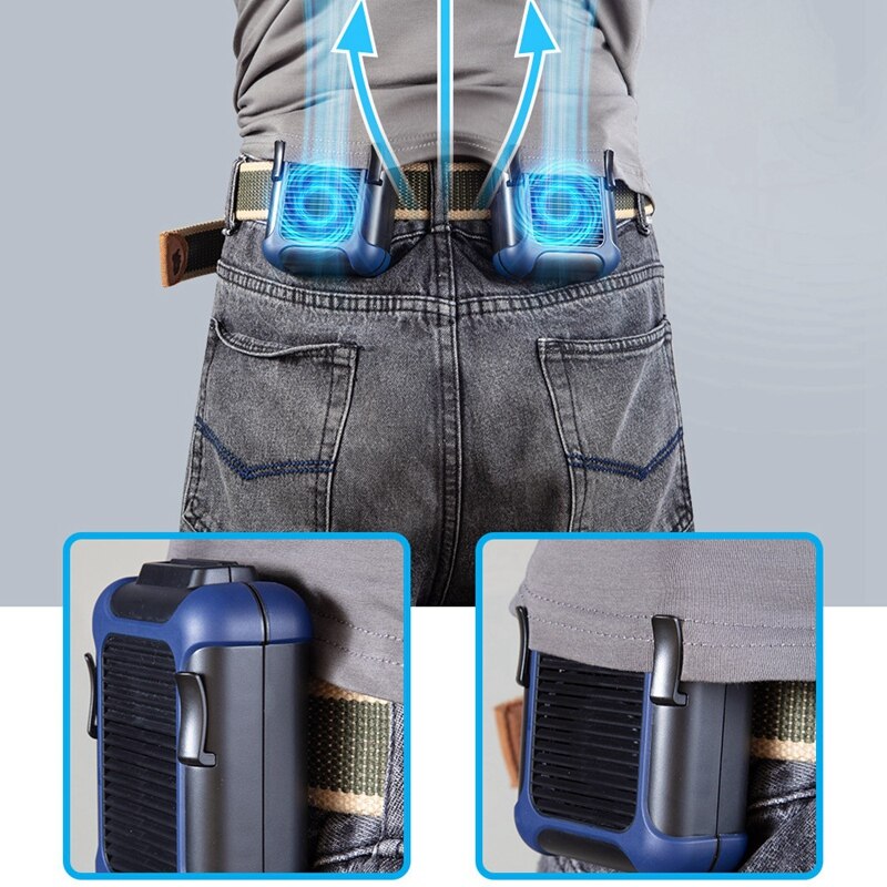Ventilateur De Ceinture Rechargeable 4000 MAh – 5 Vitesses, Vent Puissant – Clip Réglable Pour Pantalon Ou Sac – Idéal Randonnée, Travail Extérieur – Poids 260 G