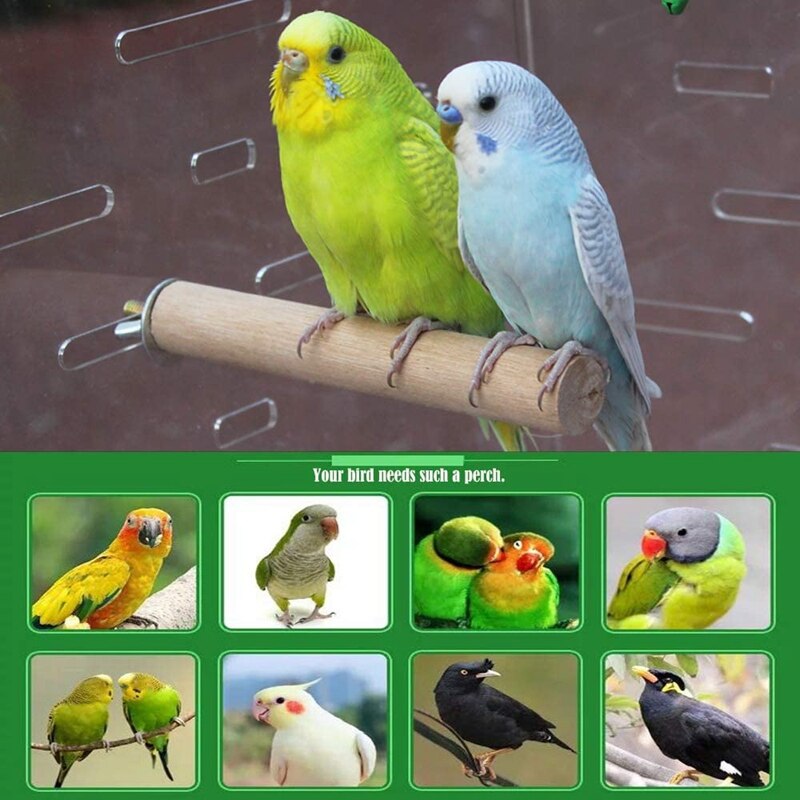 Vogel Baars Vogel Stand Vogelkooi Accessoires Natuurlijke Hout Baars 5 Stuk Set Voor Vogels Ara, Papegaaien, liefde Vogels