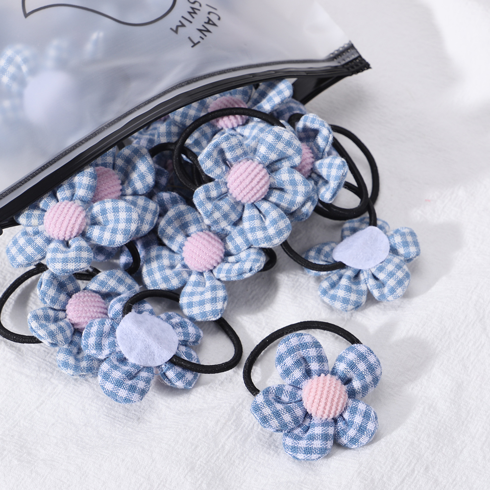 Gomas elásticas para el pelo para niña y niña, accesorios para el cabello hechos a mano, 2/4/6 piezas: XXS / Rojo