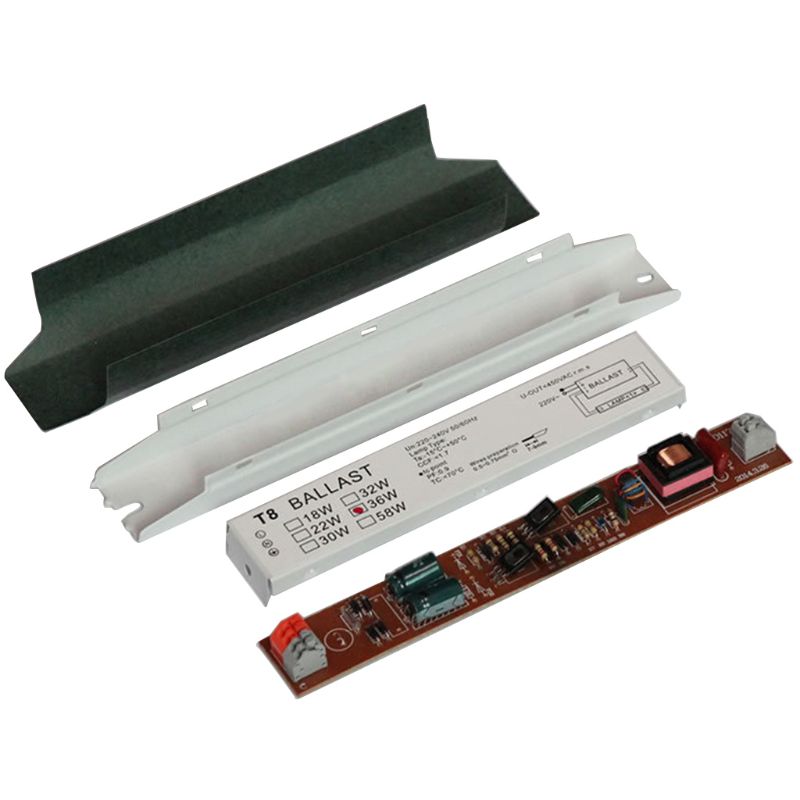 Balastro electrónico T8 de amplio voltaje, 2x36W, fluorescente, lastres de lámpara, CA 220-240V