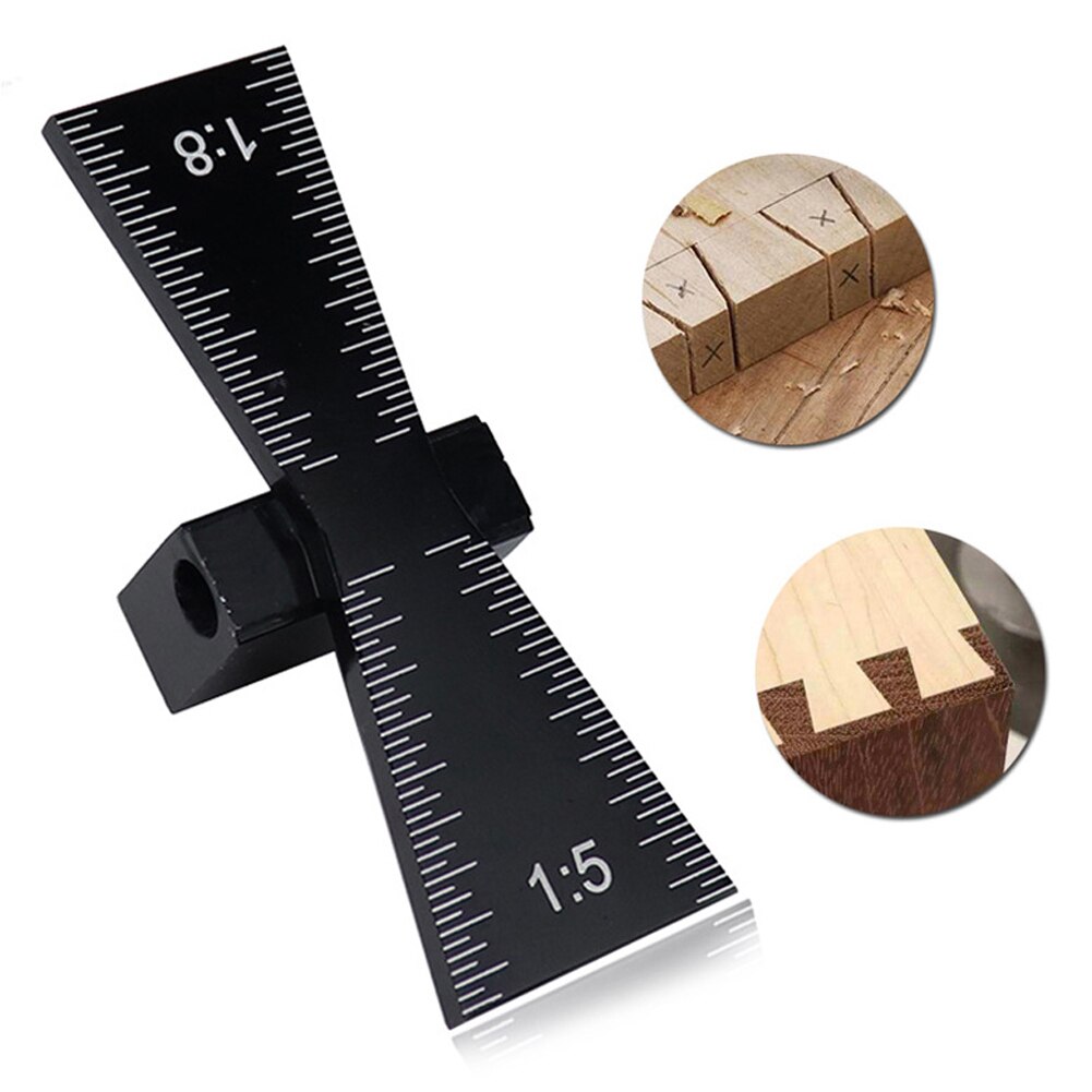 Dovetail Scribing Gauge Marker Woodworking Hardwood Gauge Measuring Tool Wood Aluminium Alloy Graduated Scales