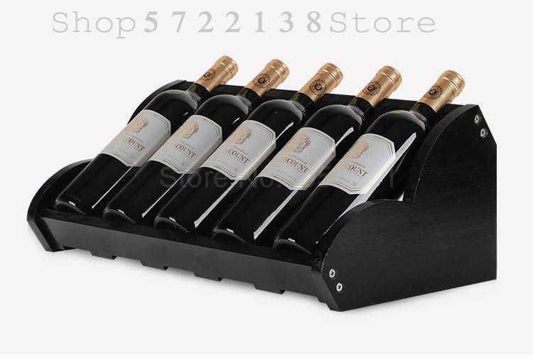 Europæisk massivt træ vinreol dekoration enkel træ vin display rack stue vin skab vin hylde kan være: 50 x 27 x 19cm 4