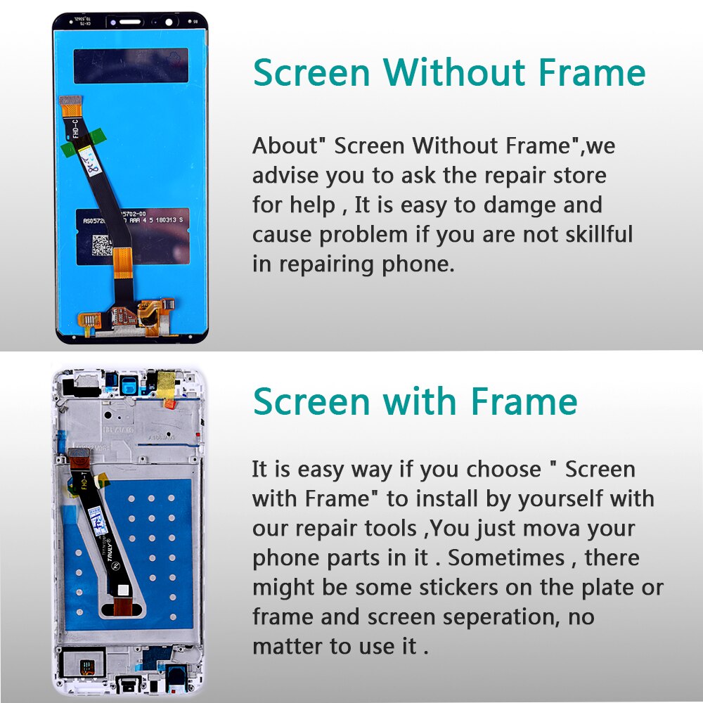 Huawei P smart 5.65 pouces LCD affichage Écran Tactile Numériseur DT1 Cadre 2160*1080 Huawei Enjoy 7S LCD écran