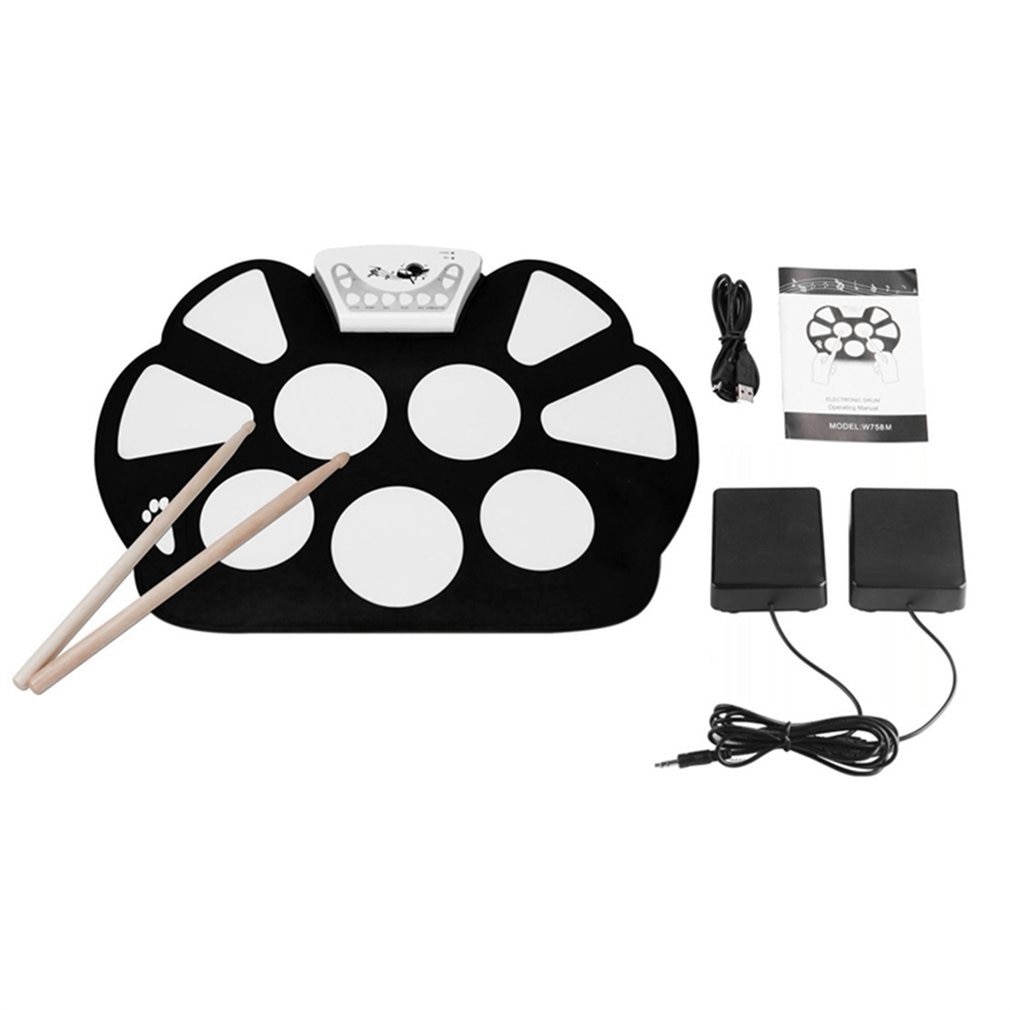Professionele Roll Up Drum Pad Kit Silicon Opvouwbare Met Stok Draagbare Drum Elektronische Drum Usb Drum