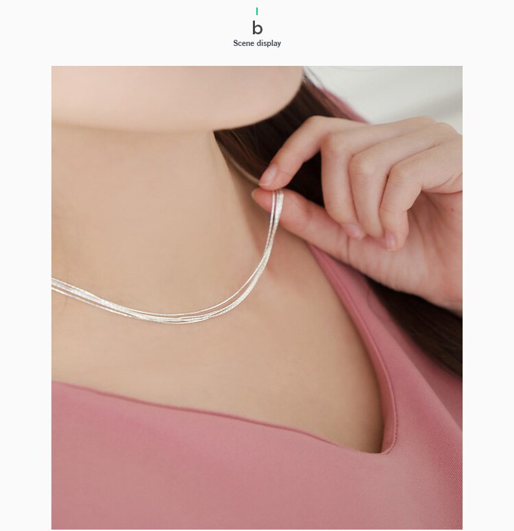 Reeti 925 Sterling Zilveren Multilayer Ketting Kettingen Voor Vrouwen Sterling-Zilver-Sieraden
