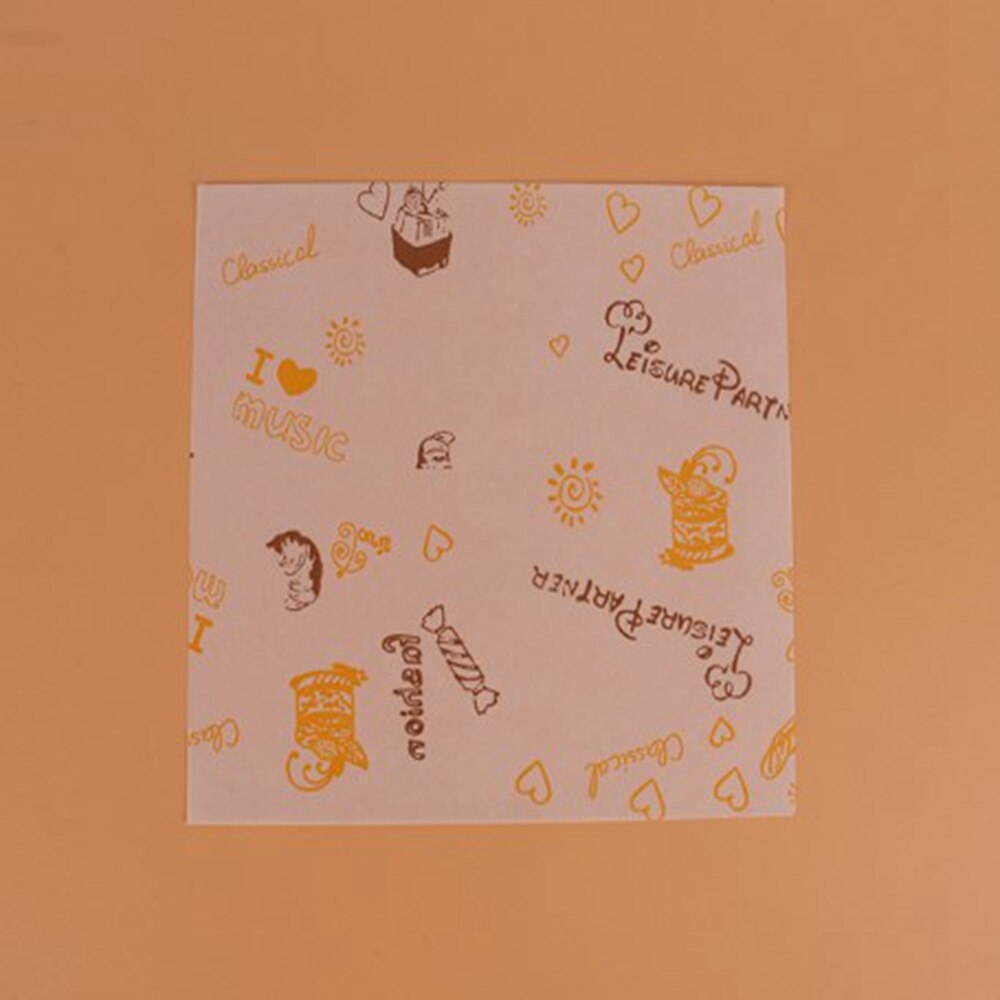 18 * 18cm bento kageæske papir burger kage oliefast papir tallerken papir indpakning bageolie absorberende papir køkken stegepap: 1