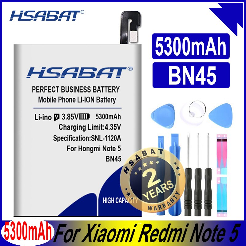 Hsabat 5300 Mah BN45 Batterij Voor Xiaomi Redmi Note 5 Hongmi Note 5