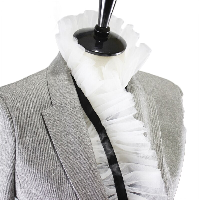 Gotisk middelalder ruff krage vintage hals ruffled krager kostymer tilbehør håndlaget