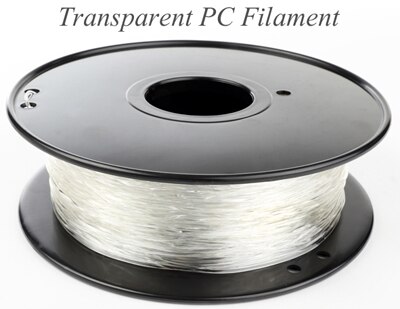 1.75/3mm Premium PC Filament for 3D Printer Polycarbonate Filament Strong Thermoplastic Temperature-Resistance: 1KG 1.75 trans