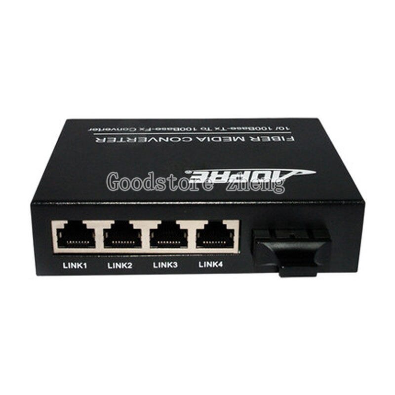Fiber Optical Media Converter with 4 RJ45 2 SC fiber port for HD Camera