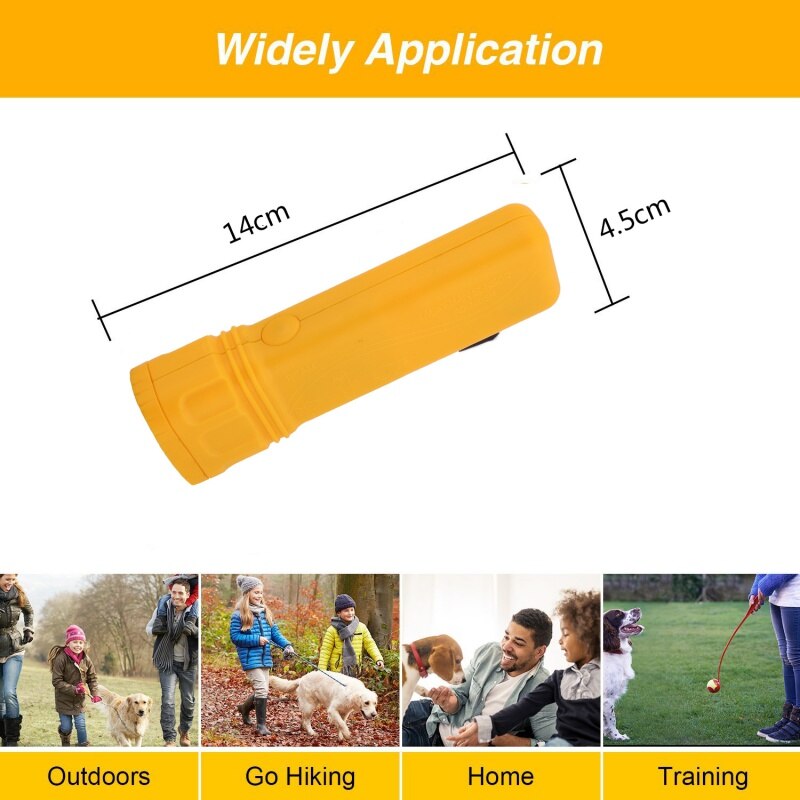 25khz Ultrasonic Dog Repeller Trainer Device with LED Light 3 in 1 Anti Barking Stop Bark Handheld No Battery Dog Training