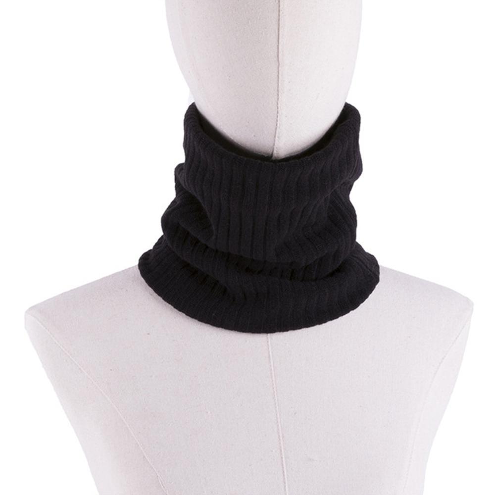 Winter Halswarmer Fleece Sjaal Voor Mannen Vrouwen Gebreide Masker Hals Cover Buis Hoofd Sjaal Voor Fietsen Skiën Wandelen: Black