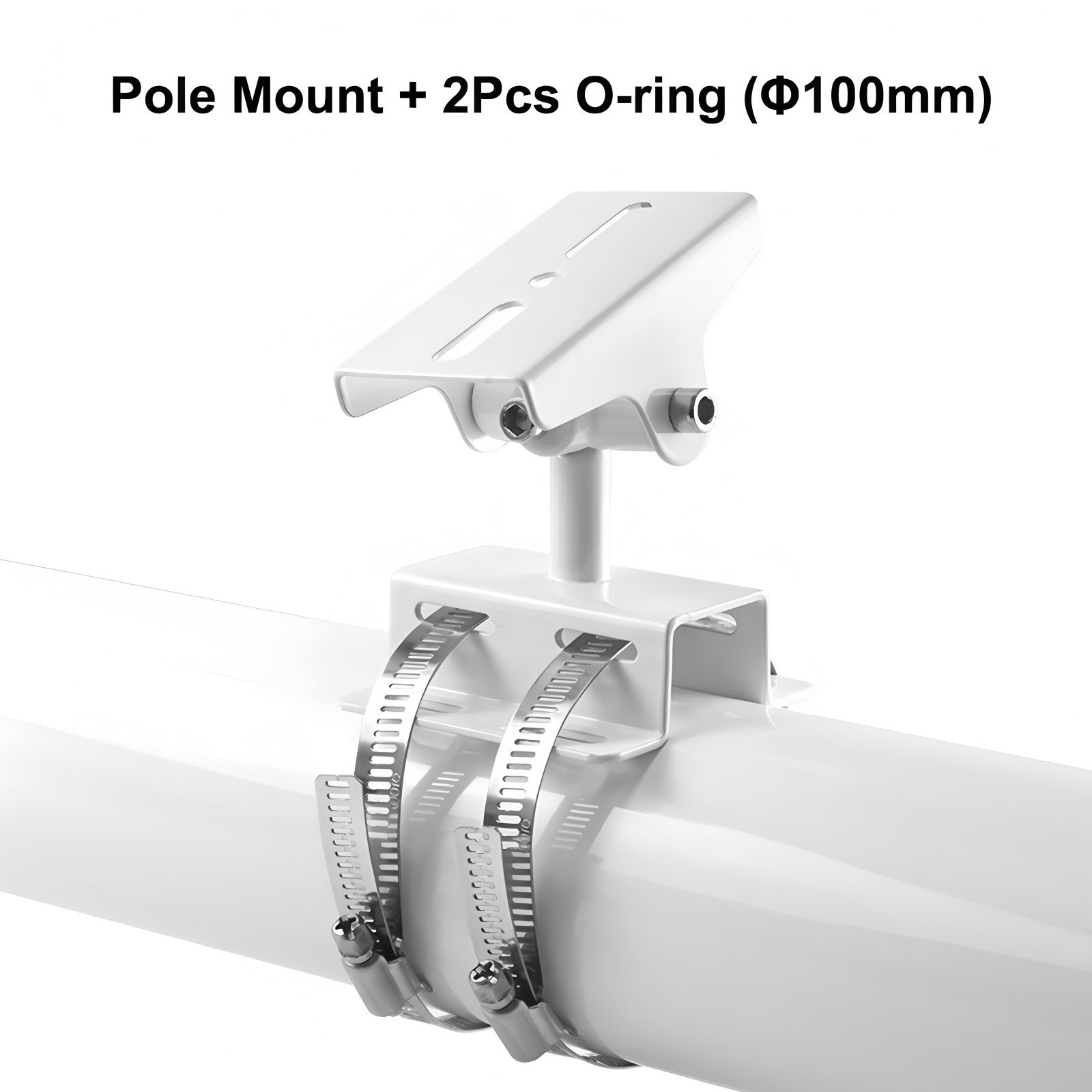 Universal CCTV Camera Mount Bracket, Wall/Ceiling/Pole Installation, Adjustable Clamp & Swivel Joint, Steel Material, White: GRAY