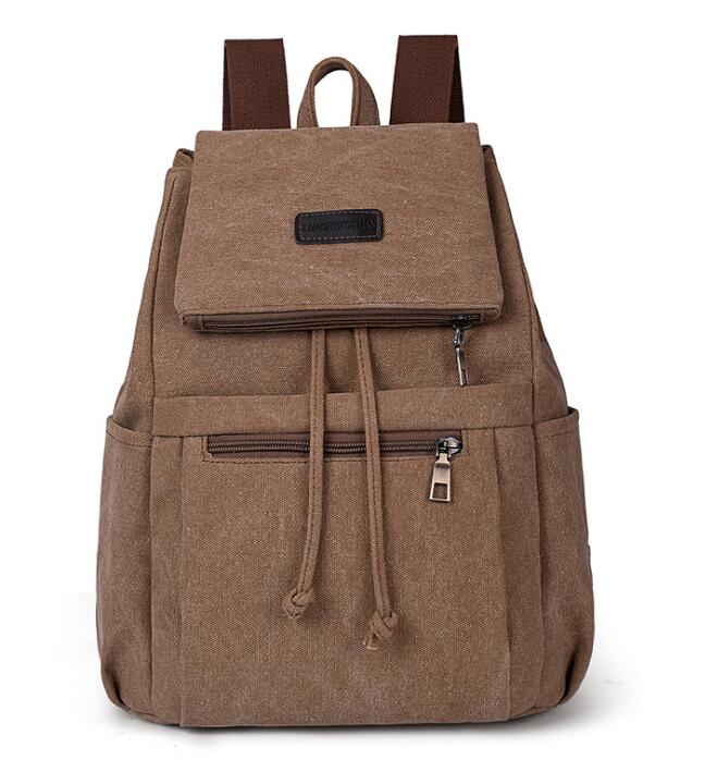 Chuvanglin mochila feminina escolar, bolsa casual para adolescentes, de lona, estilo preppy, fofa a860525: Brown