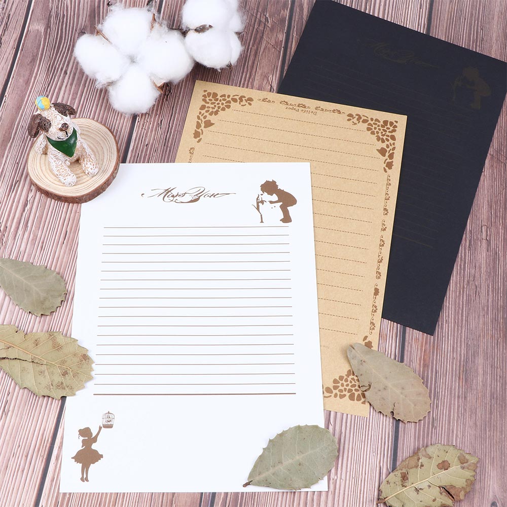 8 Vellen/Set 8 Patronen Vintage Schrijven Brief Papier Briefpapier Papier Pad Note Brief Set Creatieve Briefhoofd