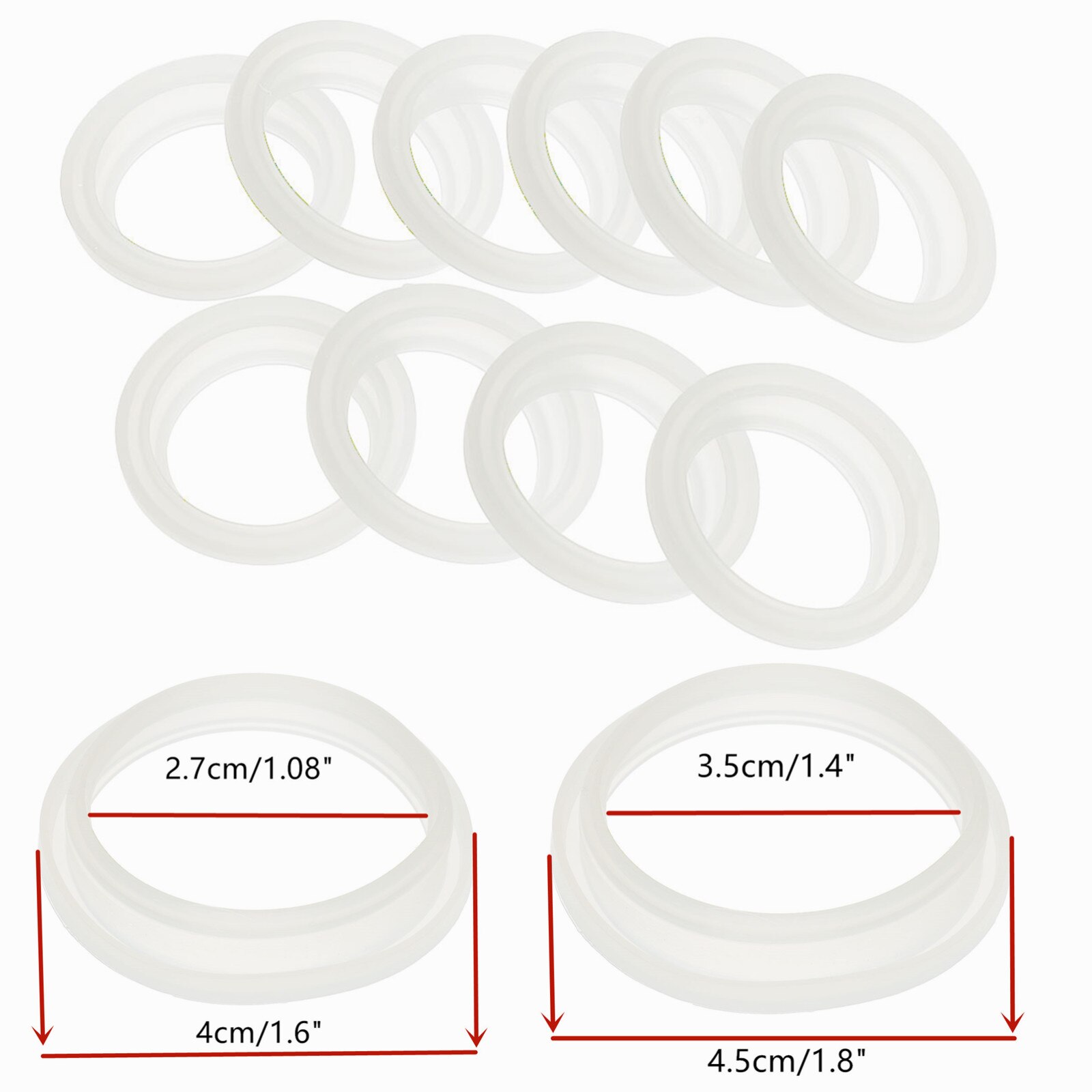 10Pcs Silicone Sealing O-Rings Gaskets for 4/4.5cm Vacuum Bottle Cover Stopper Thermal Cup Lid Resistance O Ring Seals Gaskets