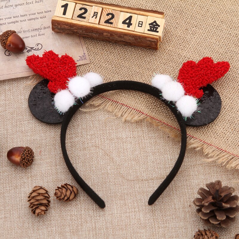 Flocon de neige bois bandeau oreille arc chapeau en épingle à cheveux joyeux noël décorations pour la maison nouvel an fête décor filles cheveux accessoires