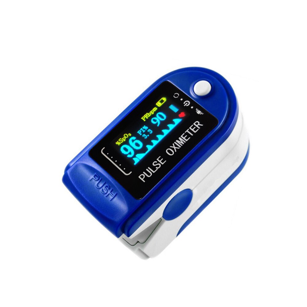 Bloedzuurstofverzadiging Monitor Zuurstof Vinger Pulsoximeter Monitor Oximetro (Zonder Batterij): blue