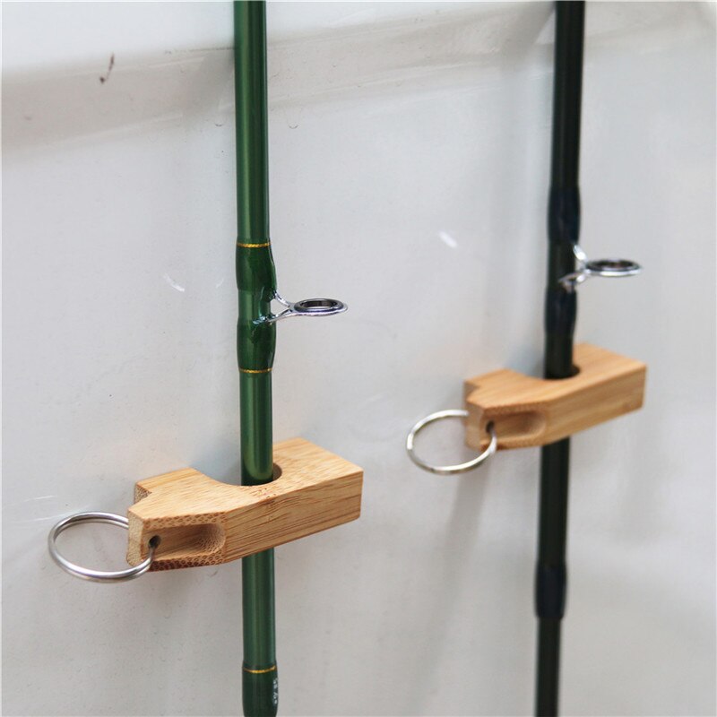 Houten Hengel Rack Holder Magnetische Hengel Guard Hanger Staaf Transport Systeem Hecht Aan Auto Vissen Ondersteuning