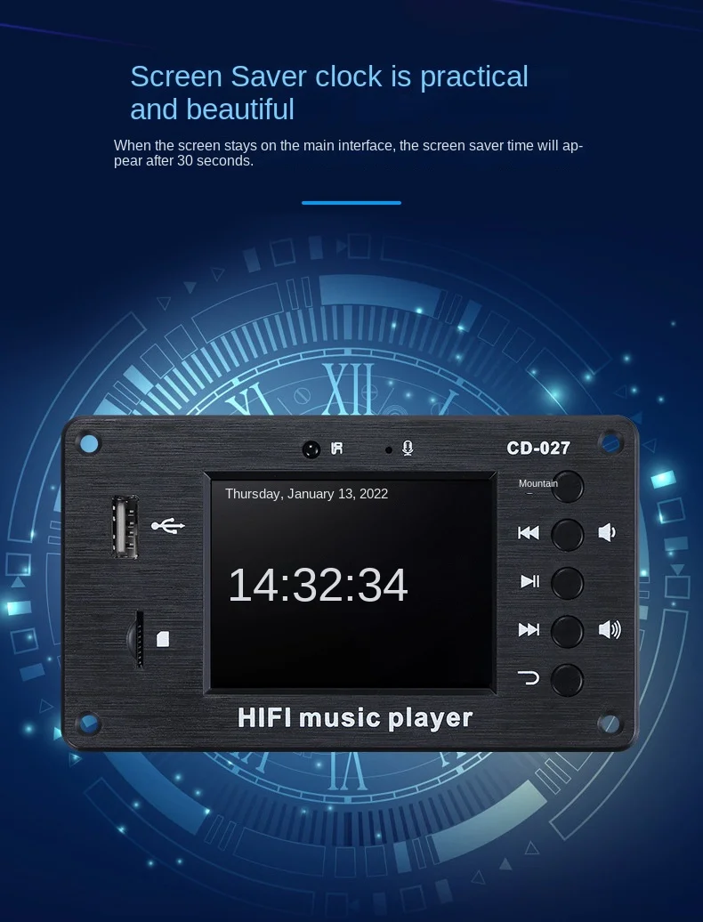 CD-027 Ricevitore audio stereo Bluetooth 5.1 FLAC WAV APE Decodifica Radio FM USB TF per amplificatore per auto Scheda di decodifica MP3