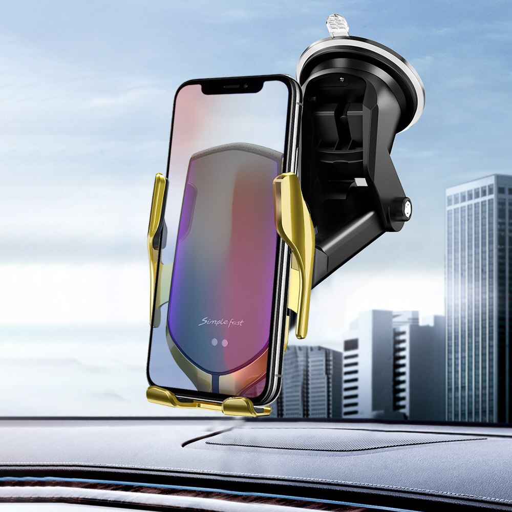 Automatische Spannen 10W Qi Auto Draadloze Oplader Voor iPhone 11 Pro X Xs MAX Infrarood Inductie Snelle Charger Stand auto Telefoon Houder