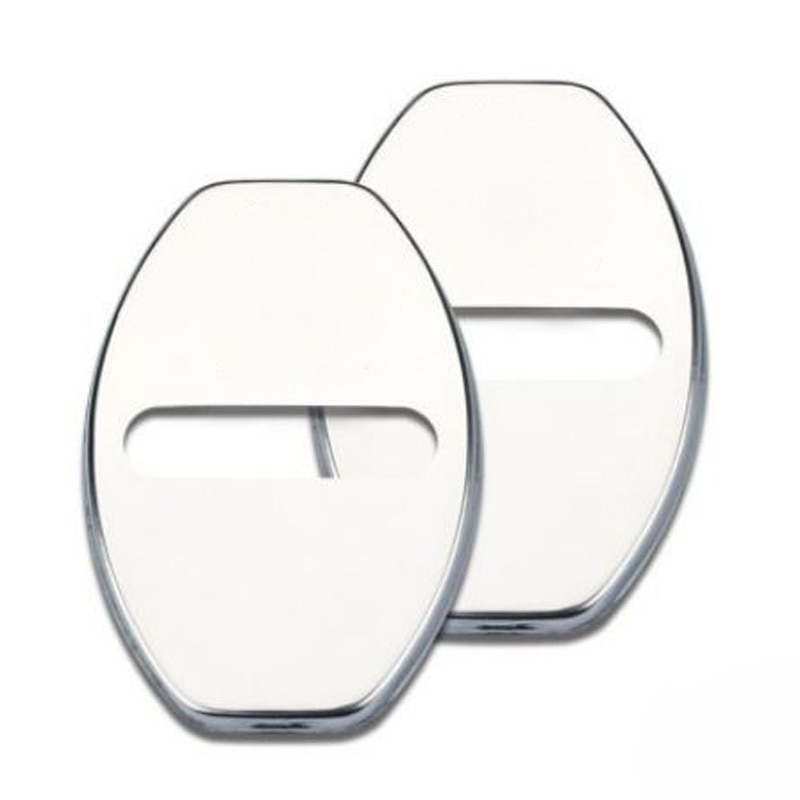 Housse de protection de serrure de porte VW | En acier inoxydable, 10 ensembles, pour Polo Golf 7 6 Passat B5 B6 Tiguan R Line, autocollants de voiture, accessoires: Argent