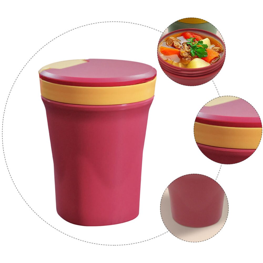450ML Microwaveable Soup Cup Soup Container with Lid Spoon for Friends Family