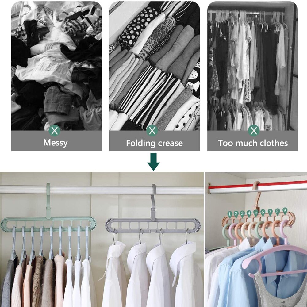 Clothes hanger organizer Space Saving Hanger multi-function folding magic hangers drying Racks Scarf clothes Storage
