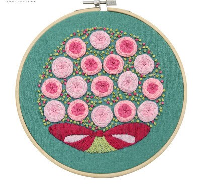 Europa diy blomsterbroderi starter sett med ramme til nybegynner håndarbeid sett korssting serie kunst håndverk sy dekor: Mønster d