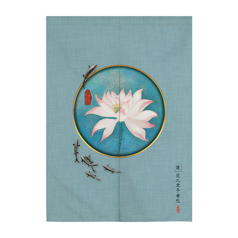 Chinese Lotus Deur Gordijn Woonkamer Slaapkamer Keuken Hlaf Gordijn Japanse Gordijn Noren Feng Shui Gordijn: 06 / 85x150cm