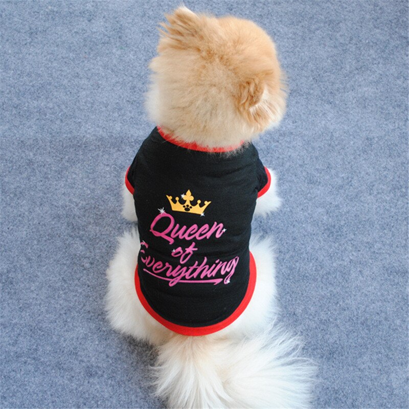 Queen crown kæledyrstøj til mops t-shirt hund sommer sød mops tøj hund smukt kattetøj hvalpe t-shirt til hunde