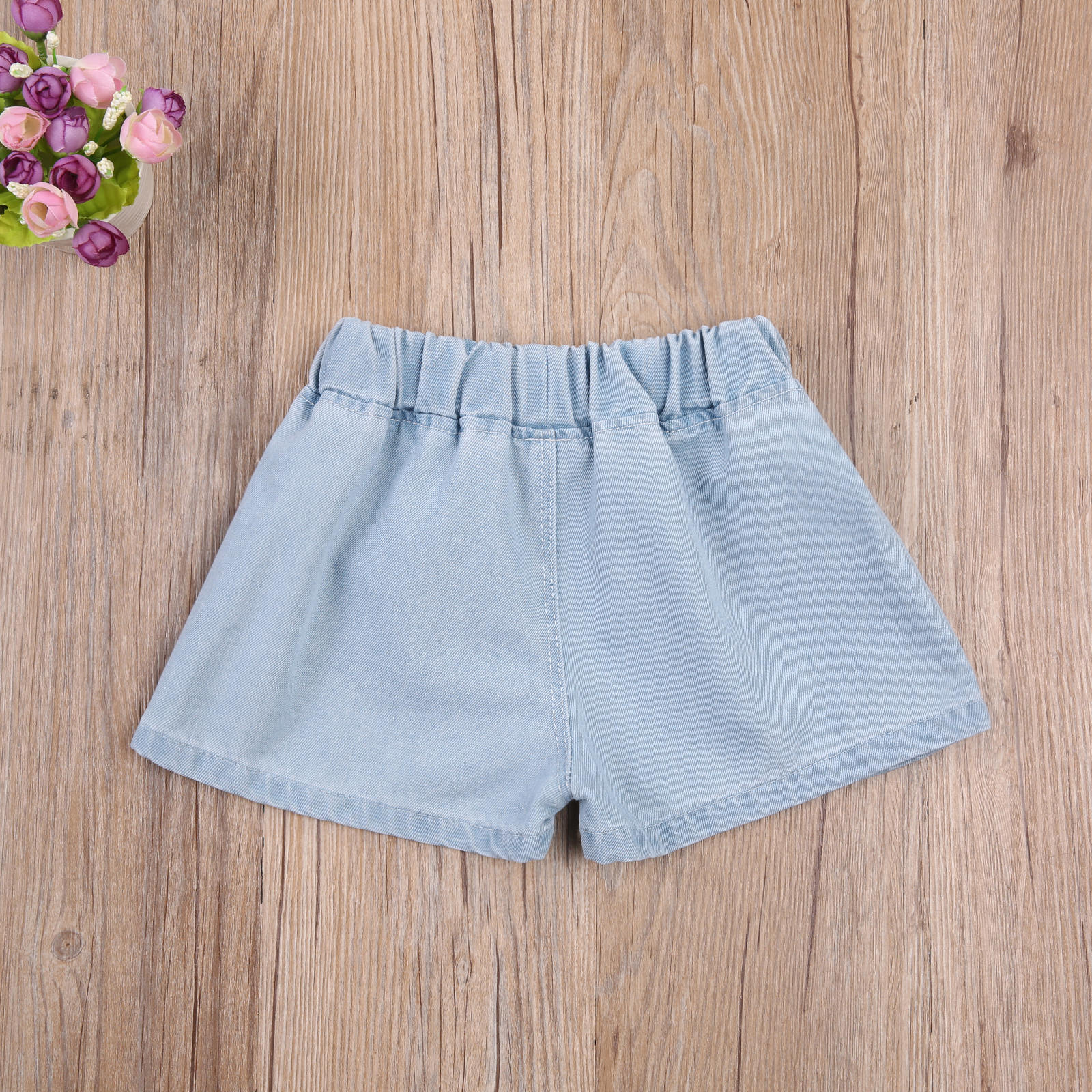 Pantalones cortos de mezclilla sueltos para niñas, Shorts holgados informales de para niños de 2 a 6 años,