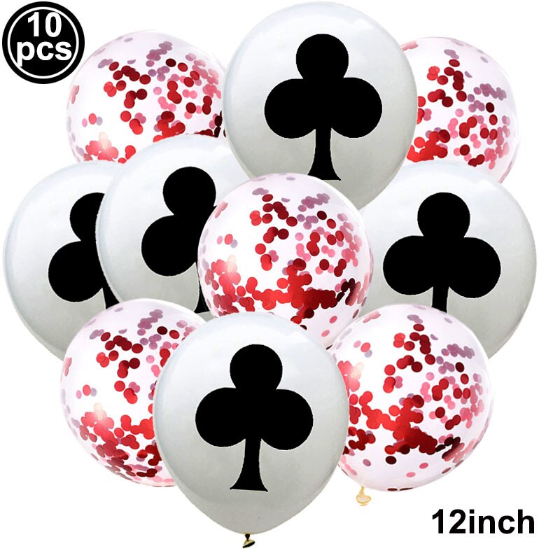 10X Casino Thema Party Decor Confetti Ballon Poker Latex Ballon Set Las Vegas Casino Verjaardag Bruiloft Decor Spades Ballen: B