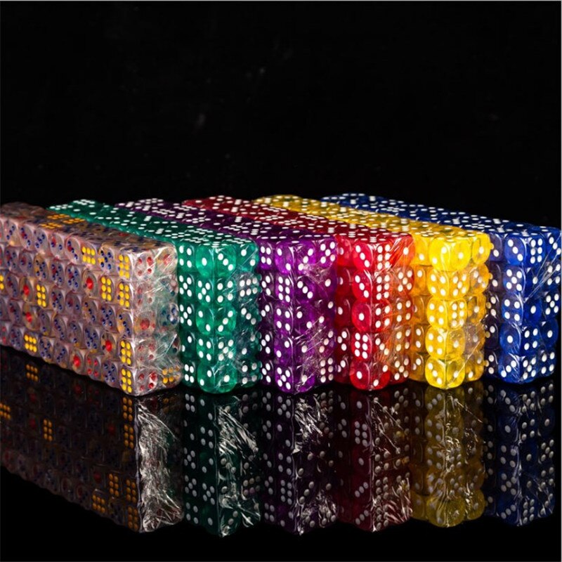 10 Uds. De seis lados 14mm cubo transparente esquina redonda Mesa portátil jugando juegos