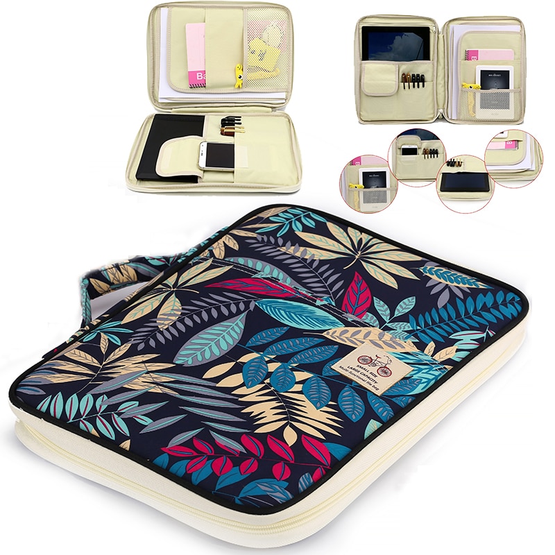 Nylon multifunktionel  a4 mappe dokumenttaske business dokumentmappe opbevaring organisator taske papirvarer skole kontorartikler