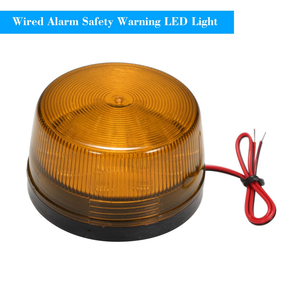 12v 120ma trådat larm stroboskop signal säkerhetsvarning led-lampa blinkande vattentät säkert säkerhet för larmsystem: Orange