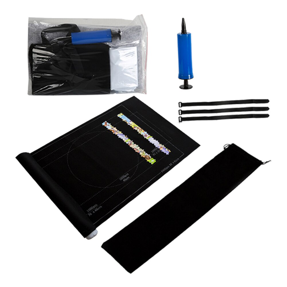 Portable Felt Mat Roll Up Storage Blanket Jigsaw Puzzle Game Pad with Air Pump Puzzle Accessories Portable Travel Storage Bag