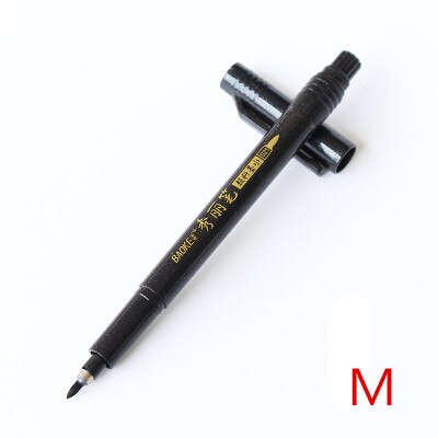Pluma de caligrafía para escribir a mano, rotuladores de tinta negra, pincel, rotuladores para escribir, Marke de arte: M
