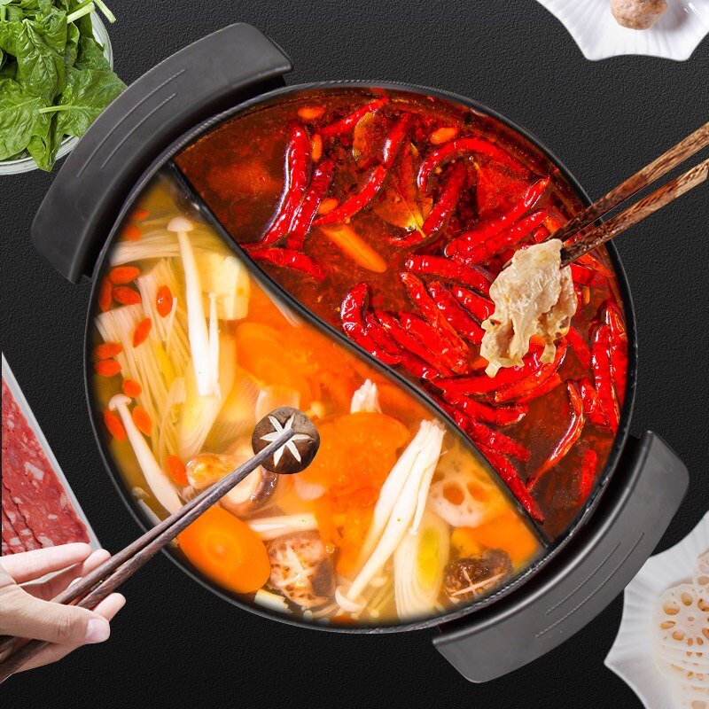1300W 6L Elektrische Heiße Suppe Töpfe Edelstahl Nicht Stock Rauchfreien Heimat Küche CookwareTwin Unterteilt Shabu Topf Eintopf Elektrische