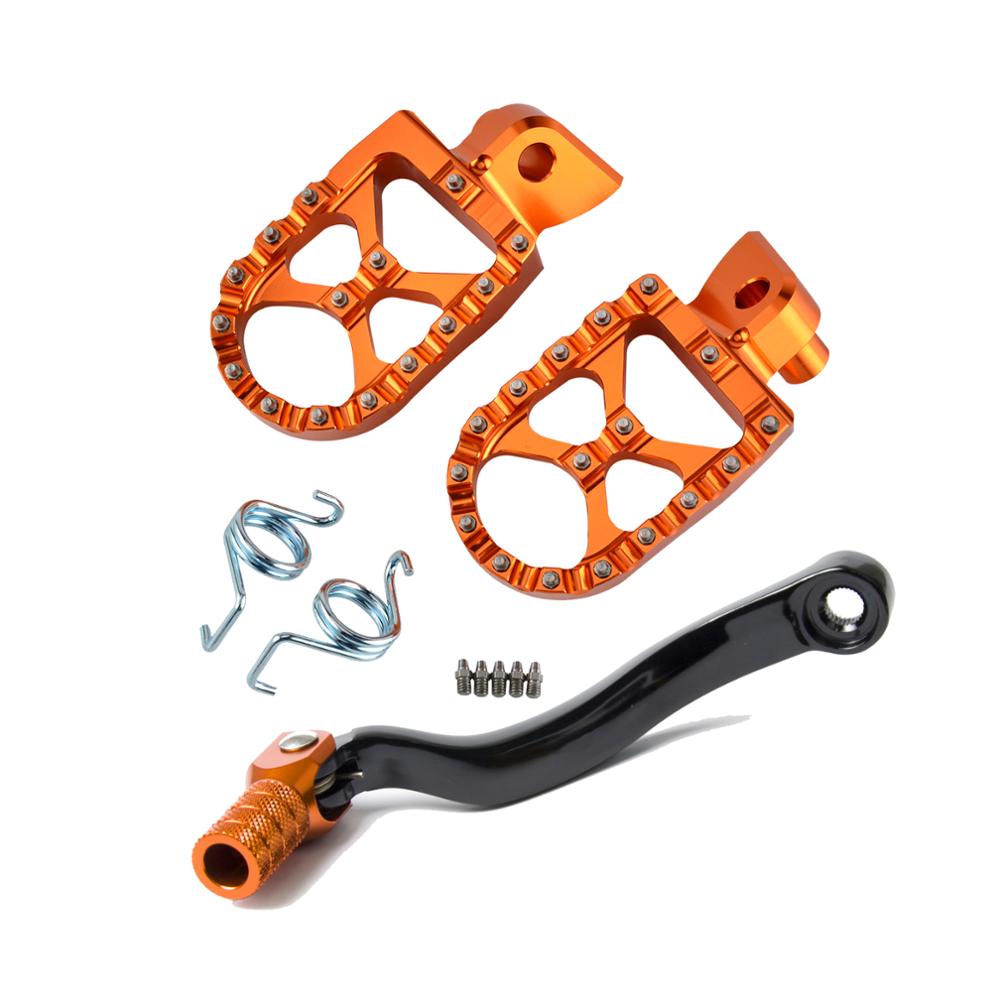 Växelfotspak fällbar spets fotpinnar resten baksatser fotstöd pedalsats för ktm 125 200 exc 250 350 450 505 sx-f 150 sx: En uppsättning