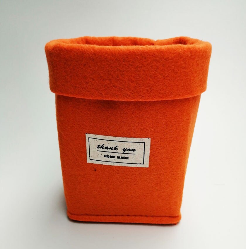 Pot de fleur moderne bébé Groot Pot de fleur stylo Pot jardin blanc plante pot en bois tissu intérieur jardinière succulente Pot bureau: orange