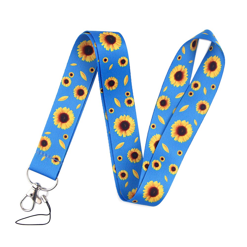 PC2257 Wit Daisy Zonnebloem Verborgen Handicap Schilderen Kunst Sleutelhanger Lanyard Neck Strap Voor Telefoon Key Id-kaart Creatieve Lanyards: 3