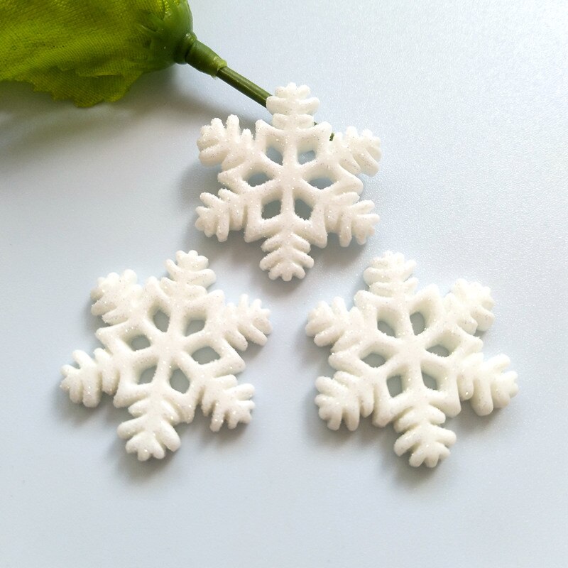 10 pcs DIY Kerst Glitter Sneeuwvlok Resin Cabochon Plaksteen Versiering Accessoires Scrapbooking Ambachten: Default Title