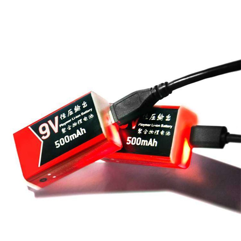 Usb Opladen 9V 500 Mah Li-Ion Batterij Usb Oplaadbare Batterij 9V 1000 Mah Voor Multimeter Microfoon Speelgoed Afstandsbediening controle Ktv Gebruik