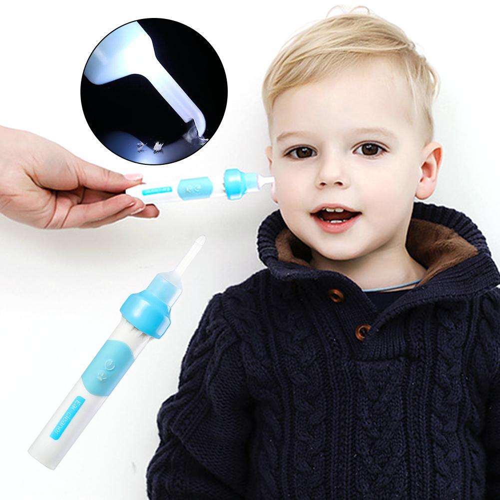 Electric LED Pocket Ear Cleaner Baby Wax Electric Massage Removal Kit Soft Ear Wax Cleaner Ear-pick Curette for Children