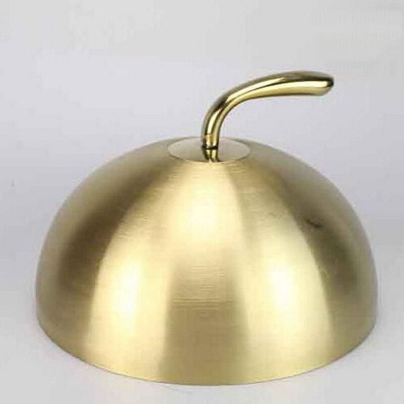 Stainless steel steak cover luxury hotel round food cover thick iron plate cover gold food cover: 28CM