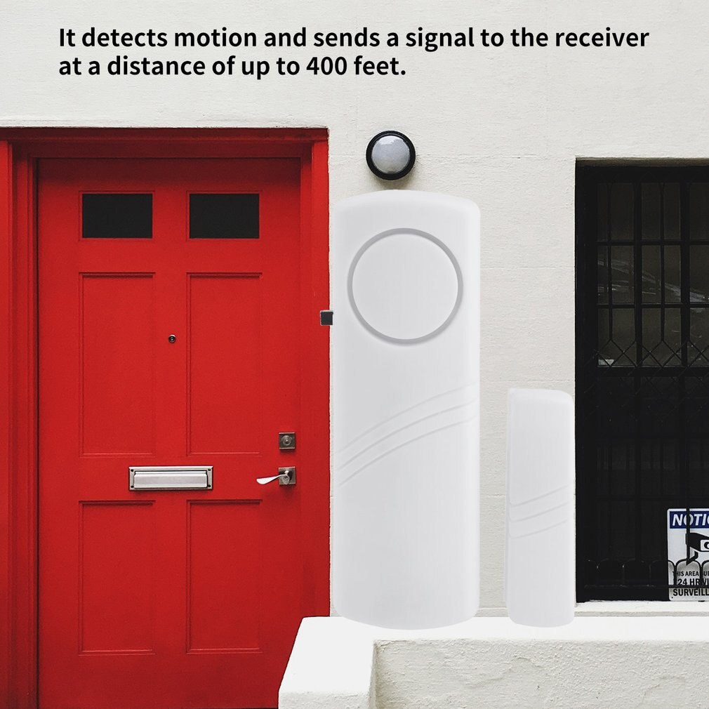 Porte E Finestre di Allarme Antifurto Senza Fili con Sensore Magnetico di Sicurezza A Casa Senza Fili Più Lungo Sistema di Dispositivo di Sicurezza 90dB Bianco All'ingrosso