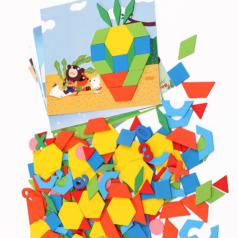 250 st pussel trä pussel leksak geometri tangram pussel utbildning lärande spel ge pojkar och flickor spel